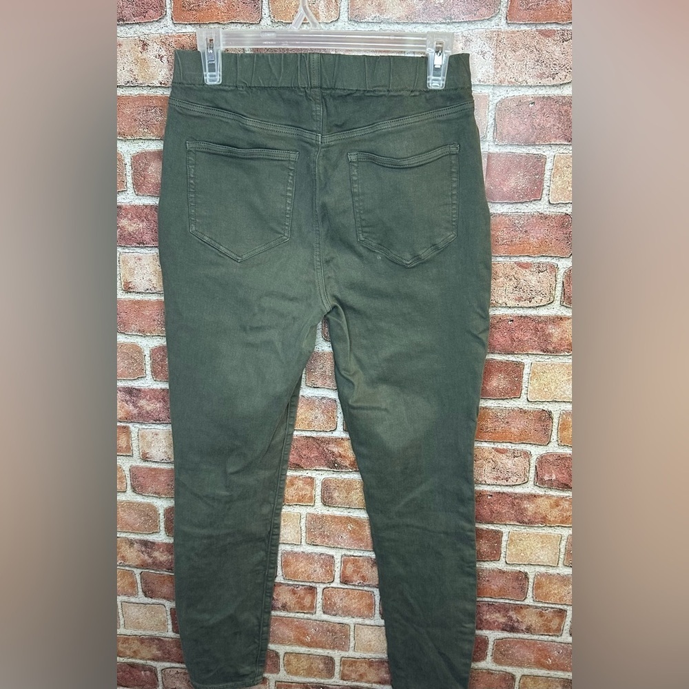 Lands' End Women's HR Pull On Skinny GD Jean Forest Moss - Picture 2 of 10